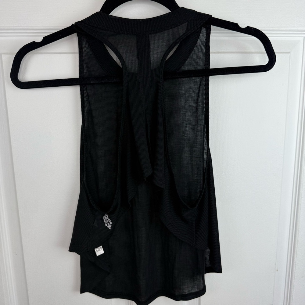 Free People Black Mesh Tank Top - Picture 4 of 5